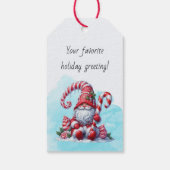 Maak je eigen koninklijke pepermunt Kerstgnome Cadeaulabel (Achterkant)