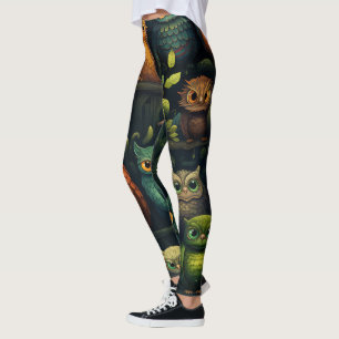 Maak je eigen Kooky Uilen Zwart Leggings