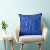 Maak Je Eigen Korenschoonblauwe Monogrammen Kussen (Stoel)