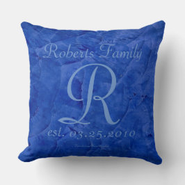 Maak Je Eigen Korenschoonblauwe Monogrammen Kussen
