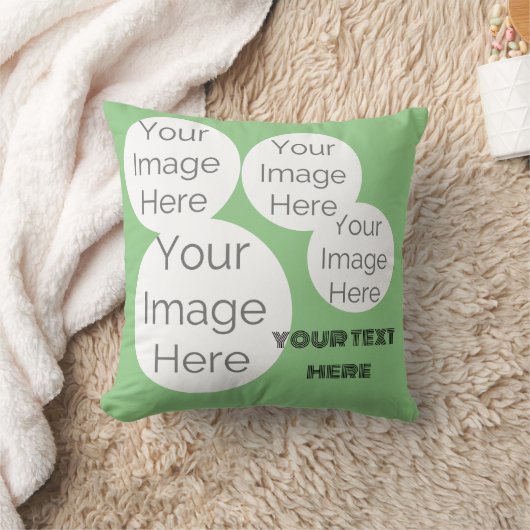 maak je eigen kussensloop foto collage groen kussen (Deken)