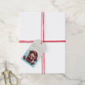 Maak je eigen lachende vintage kerstkabouter cadeaulabel (Met Touw)