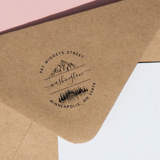 Maak je eigen landschap in het Rustische gebergte Rubberstempel