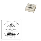 Maak je eigen landschap in het Rustische gebergte Rubberstempel (Gestempeld)