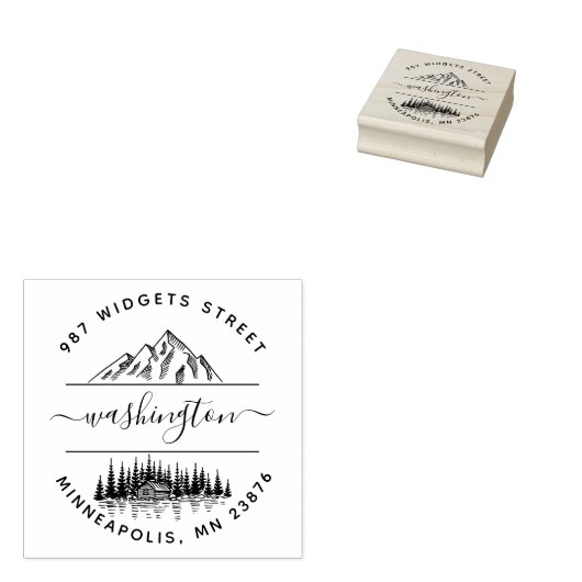 Maak je eigen landschap in het Rustische gebergte Rubberstempel (Gestempeld)