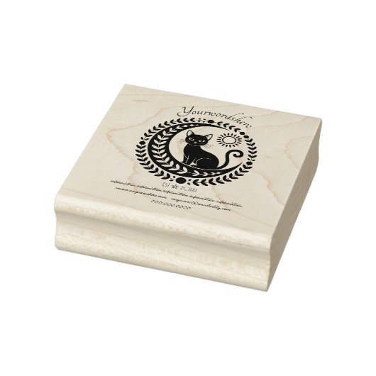 Maak je eigen laurier omlijste hemelse zwarte kat rubberstempel (Stempel)