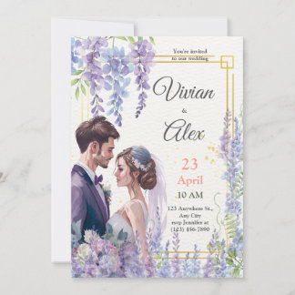 Maak je eigen Lavendel Waterverf Floral Wedding Kaart