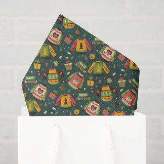 Maak je eigen lelijke kersttrui groen tissuepapier