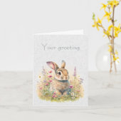 Maak je eigen lente-konijn en wilde bloemen kaart (Gele Bloem)