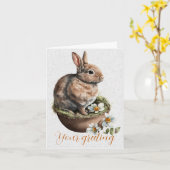 Maak je eigen lente-konijn en wilde bloemen kaart (Gele Bloem)