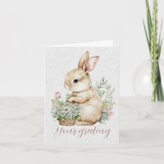 Maak je eigen lente konijn & wilde bloemen kaart