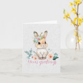 Maak je eigen lente konijn & wilde bloemen kaart (Gele Bloem)