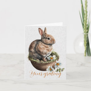 Maak je eigen lente konijn & wilde bloemen kaart