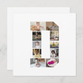 Maak je eigen letter D foto collage Feestdagenkaart (Voorkant / Achterkant)