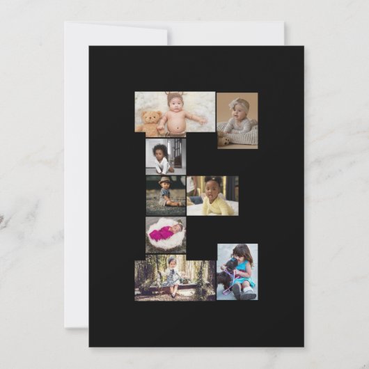 Maak je eigen letter E foto collage Feestdagenkaart (Voorkant)