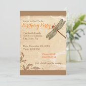 Maak Je Eigen Libelle Verjaardagsuitnodiging Kaart (Staand voorkant)