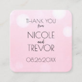 Maak je eigen - Lichtroze Bokeh Dankjewel Informatiekaartje (Voorkant)