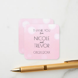 Maak je eigen - Lichtroze Bokeh Dankjewel Informatiekaartje