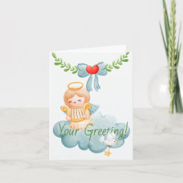 Maak je eigen lief engelharp Kerstmis Feestdagen Kaart