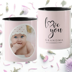 Maak Je Eigen Lief Je Oma Foto Mooie Roze Mok