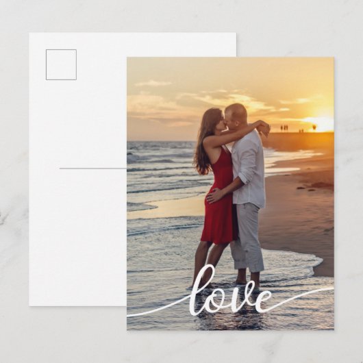 Maak Je Eigen Liefdesscript Romantisch Koppel Foto Briefkaart (Voorkant / Achterkant)