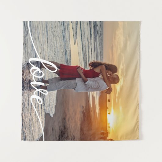 Maak Je Eigen Liefdesscript Romantische Koppel Fot Wandkleed (Voorkant (horizontaal))