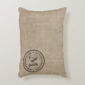 Maak je eigen Logo monogram Burlap Retro Decoratief Kussen (Voorkant(Verticaal))