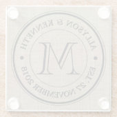 Maak je eigen Logo monogram Burlap Retro Glazen Onderzetter (Achterkant)