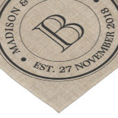 Maak je eigen Logo monogram Burlap Retro Korte Tafelloper (Hoek)