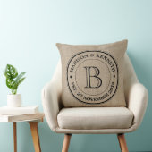 Maak je eigen Logo monogram Burlap Retro Kussen (Stoel)