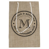 Maak je eigen Logo monogram Burlap Retro Medium Cadeauzakje (Voorkant)