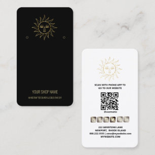 Maak je eigen logo Oorbellen Zon QR Social Media  Visitekaartje