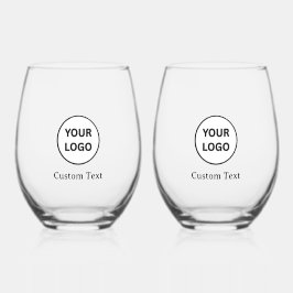 Maak je eigen logo, tekst persoonlijk wijnglas zonder voet