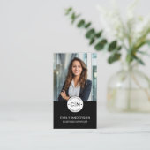 Maak Je Eigen Logo Zwart Professioneel Visitekaartje (Staand voorkant)