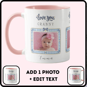 Maak Je Eigen Love You Oma Foto Cute Preppy Mok
