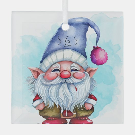 Maak je eigen Maagdenpalm Kerstkabouter Glas Ornament (Voorkant)