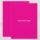 Maak Je Eigen Magenta Uitnodigingskaart Menu (Voorkant / Achterkant)