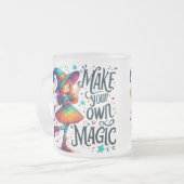 Maak je eigen magie - Schattige heksenontwerp Matglas Koffiemok (Voorkant links)