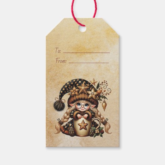 Maak Je Eigen Magische Kerstgnome-Cocoa Cadeaulabel (Voorkant)