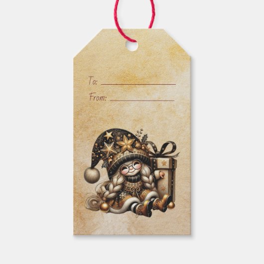 Maak Je Eigen Magische Kerstkabouter Geschenk Cadeaulabel (Voorkant)
