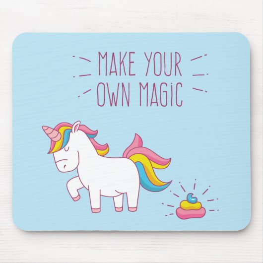 Maak je eigen Magische Unicorn Poop Mousepad Muismat (Voorkant)