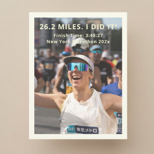 Maak je eigen Marathon hardloop foto ansichtkaart Briefkaart