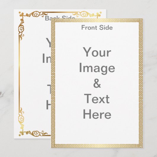 Maak je eigen Matte 5x7 Voor- en Achterverjaardag Kaart (Voorkant / Achterkant)