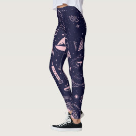 Maak Je Eigen Mauve Heidense Symbolen Paars Leggings