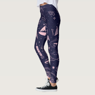 Maak Je Eigen Mauve Heidense Symbolen Paars Leggings