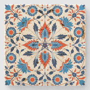 Maak je eigen Mediterraan Oranje Turquoise Stenen Onderzetter