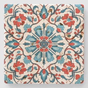Maak je eigen mediterrane scharlaken turquoise blo stenen onderzetter