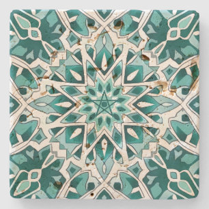 Maak je eigen mediterrane stijl teal groen stenen onderzetter
