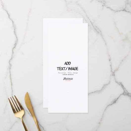 Maak Je Eigen Menu Kaart (Voorkant / Achterkant in situ)