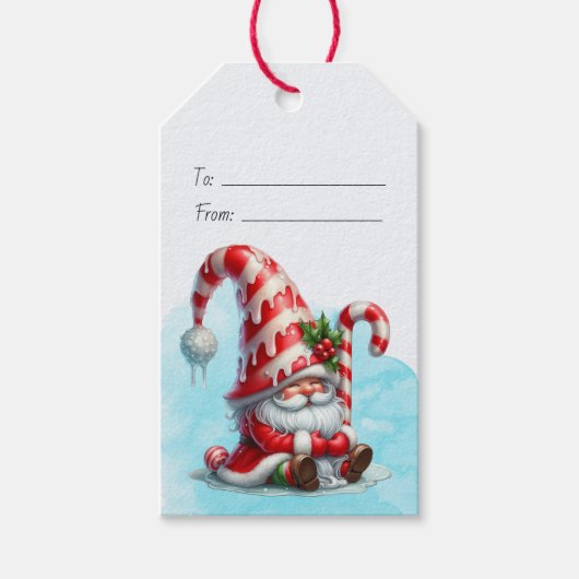 Maak Je Eigen Merry Pepermunt Kerst Dwerg Cadeaulabel (Voorkant)